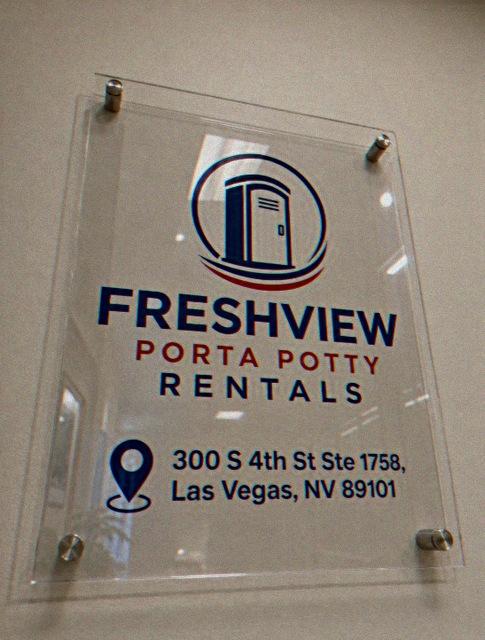 Freshview Porta Potty Rentals office signage at 300 S 4th St Ste 1758, Las Vegas