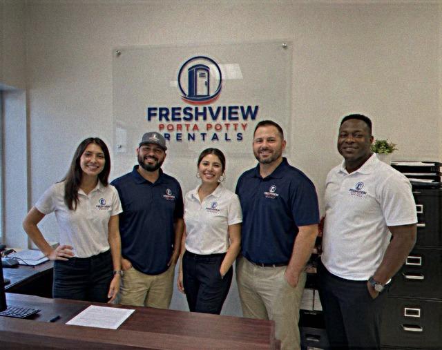 Freshview Porta Potty Rentals team at the downtown Las Vegas office